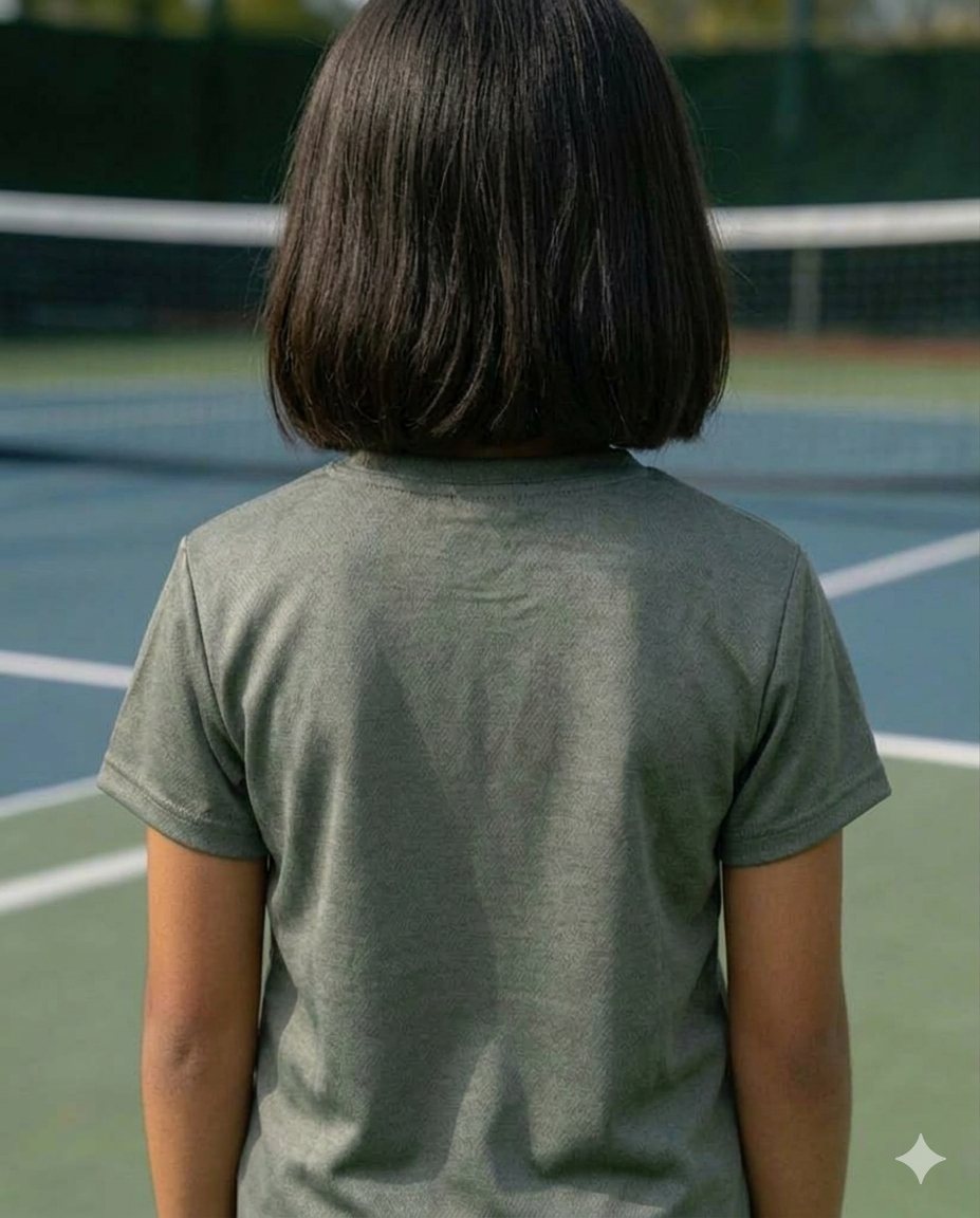 Core  Jacquard Olive Girls Tee