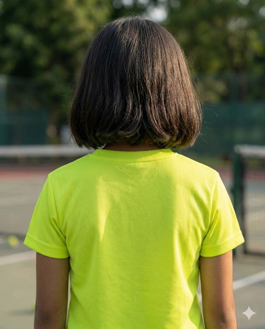 Core  Jacquard Neon Yellow Girls Tee