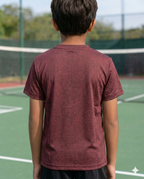 Core Jacquard Maroon Boys Tee