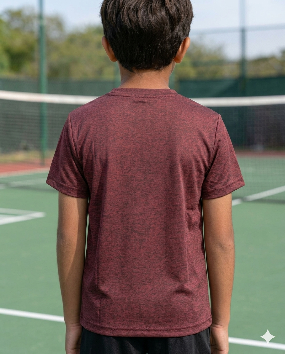 Core Jacquard Maroon Boys Tee