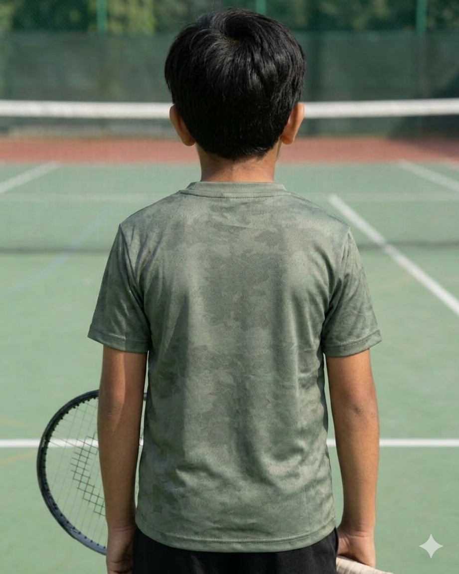 Core  Jacquard Olive Boys Tee