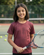 Core Jacquard Maroon Girls Tee