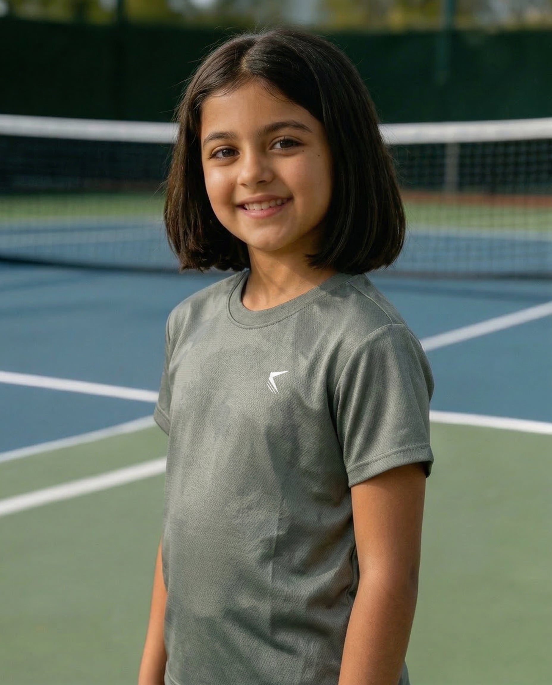 Core  Jacquard Olive Girls Tee