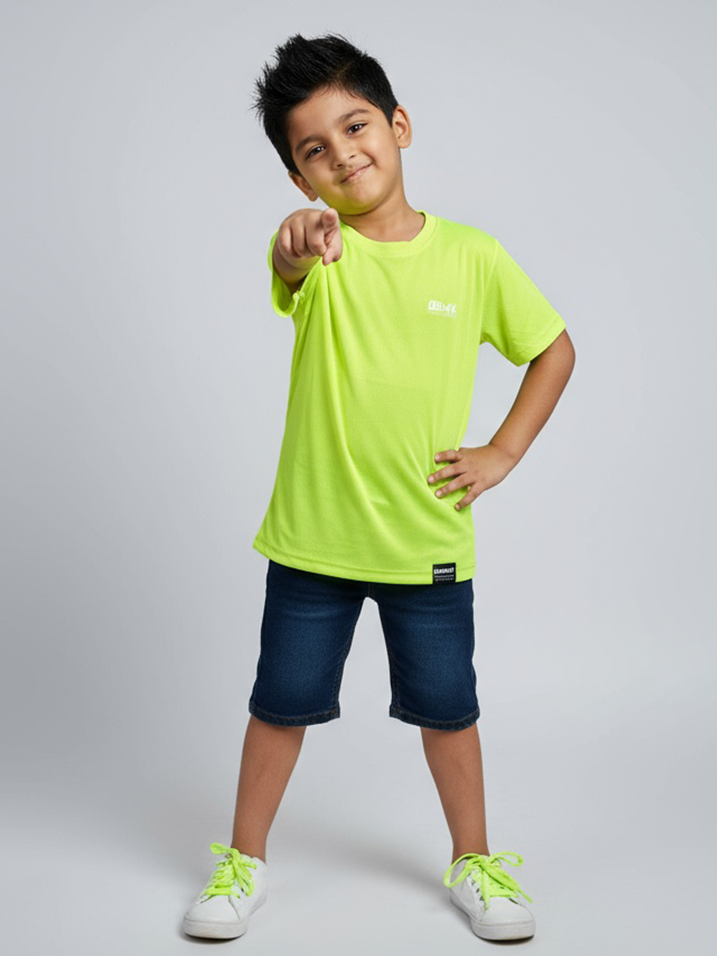 Core  Jacquard Neon Yellow Boys Tee