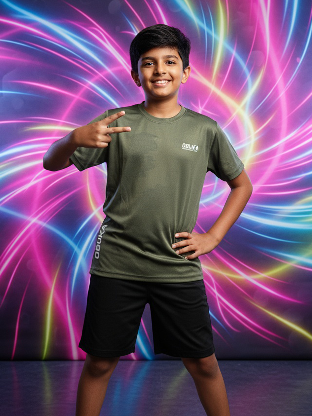 Core  Jacquard Olive Boys Tee