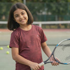 Core Jacquard Maroon Girls Tee